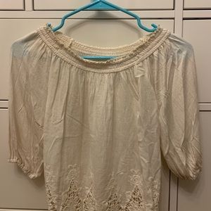 Hollister Cream Off the Shoulder Top